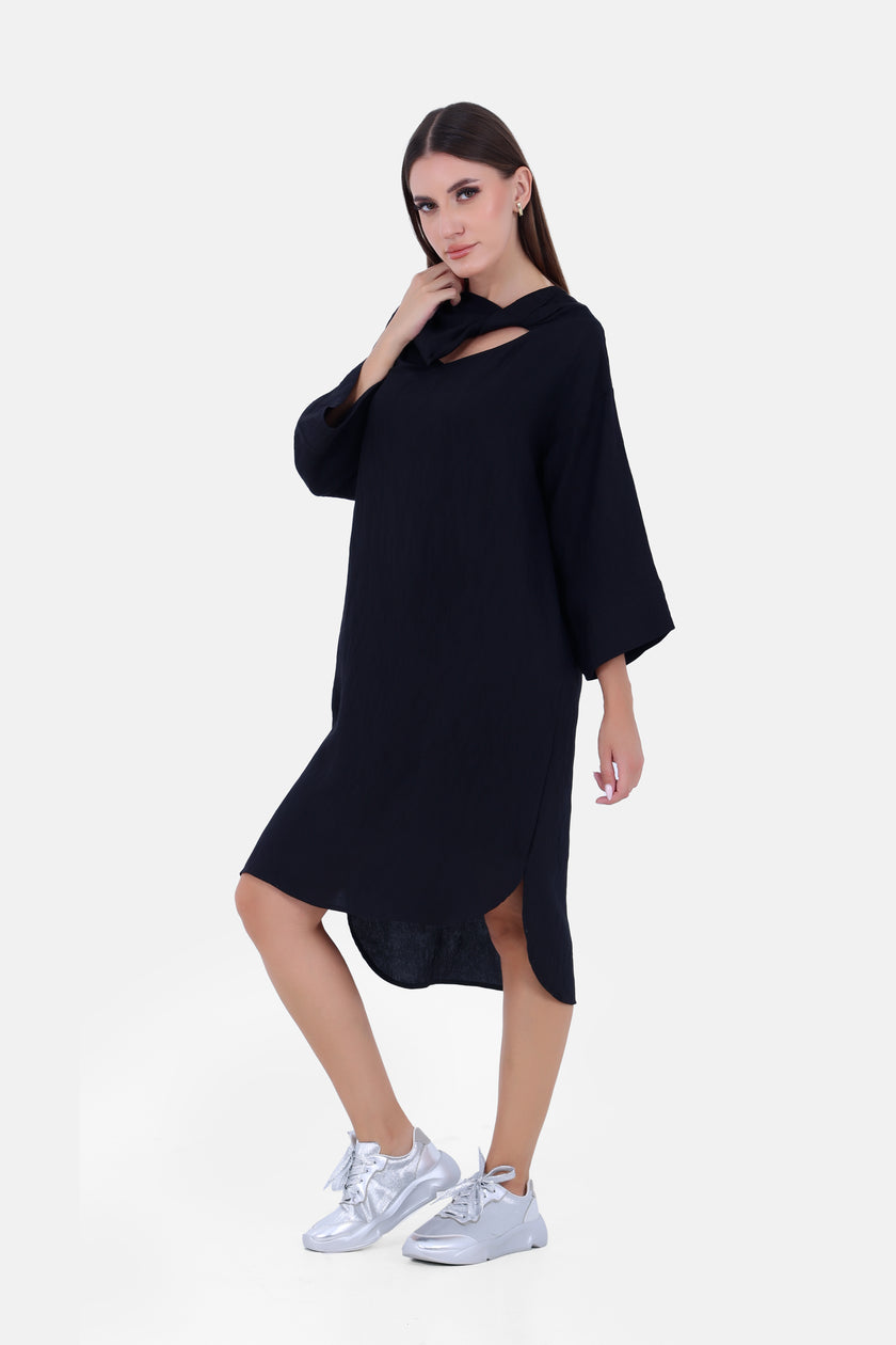 Black yoru coastal dress s24083