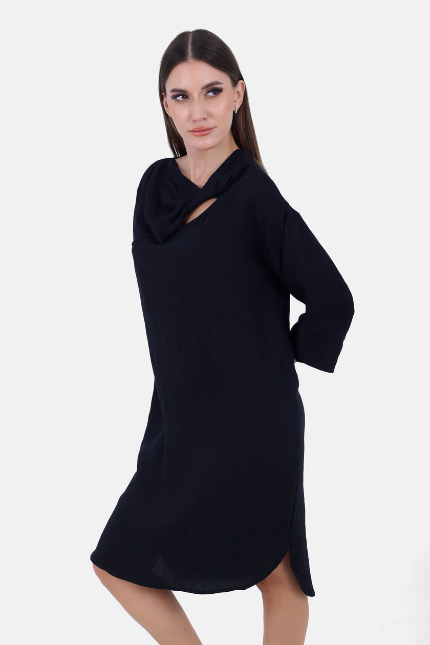 Black yoru coastal dress s24083