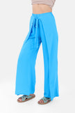 BLUE TINSIL WIDE LEG ELASTIC WAIST PANTS S24133