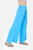 BLUE TINSIL WIDE LEG ELASTIC WAIST PANTS S24133