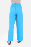 BLUE TINSIL WIDE LEG ELASTIC WAIST PANTS S24133