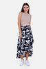 BLACK Linen PRINTED LONG SKIRT S24020