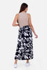 BLACK Linen PRINTED LONG SKIRT S24020