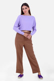 BROWN BARBIE TWILL SHORT PANT CHINO POCKET S24099