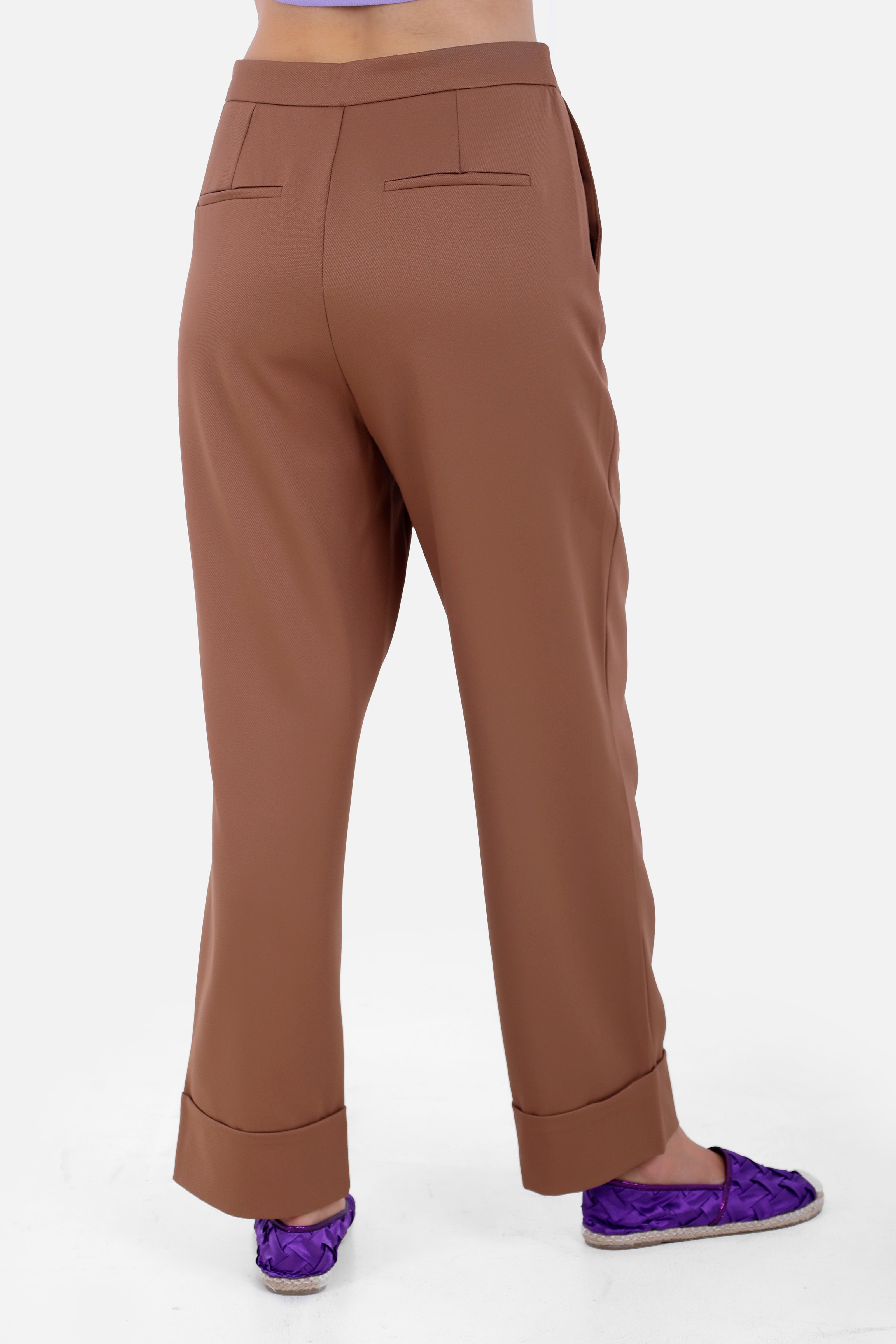 BROWN BARBIE TWILL SHORT PANT CHINO POCKET S24099