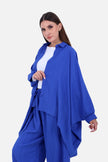 BLUE CRASH OVER SIZE BLOUSE S24054