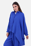 BLUE CRASH OVER SIZE BLOUSE S24054