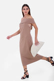 BEIGE Shoulder Gown Dress  S24156