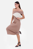 BEIGE Shoulder Gown Dress  S24156