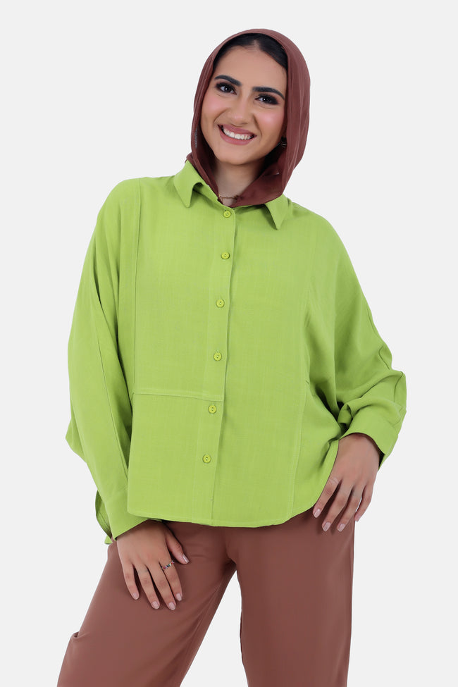 LEMON OVER SIZE Linen BLOUSE- S24193