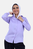 PURPLE PLAIN HEAVY CHIFFON 100% POYSTER Long SLEEVE-S24221