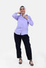 PURPLE PLAIN HEAVY CHIFFON 100% POYSTER Long SLEEVE-S24221