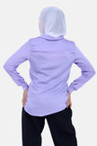 PURPLE PLAIN HEAVY CHIFFON 100% POYSTER Long SLEEVE-S24221