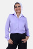 PURPLE PLAIN HEAVY CHIFFON 100% POYSTER Long SLEEVE-S24221