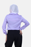 PURPLE PLAIN HEAVY CHIFFON 100% POYSTER Long SLEEVE-S24221