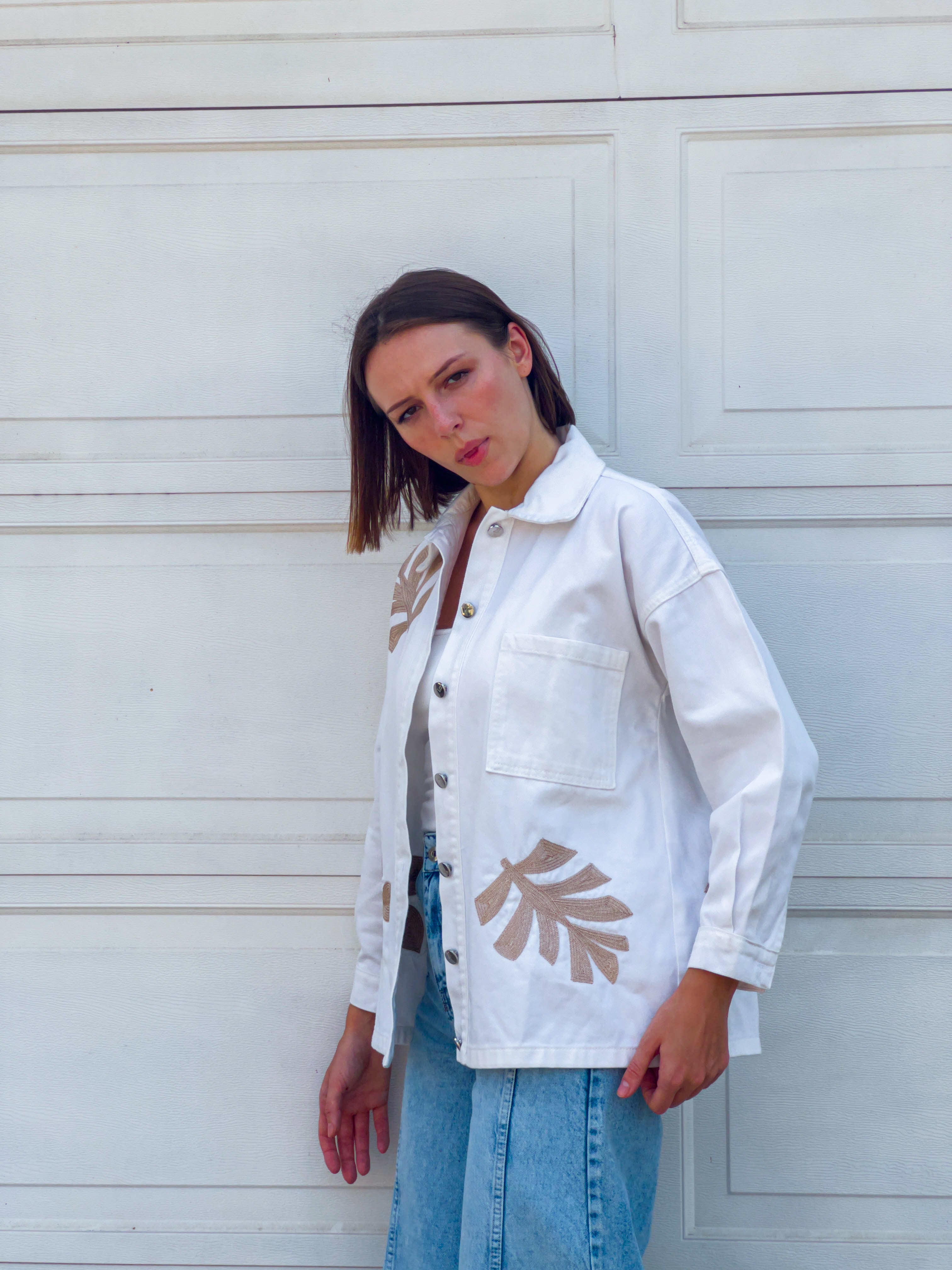 White gabardine jacket s24185