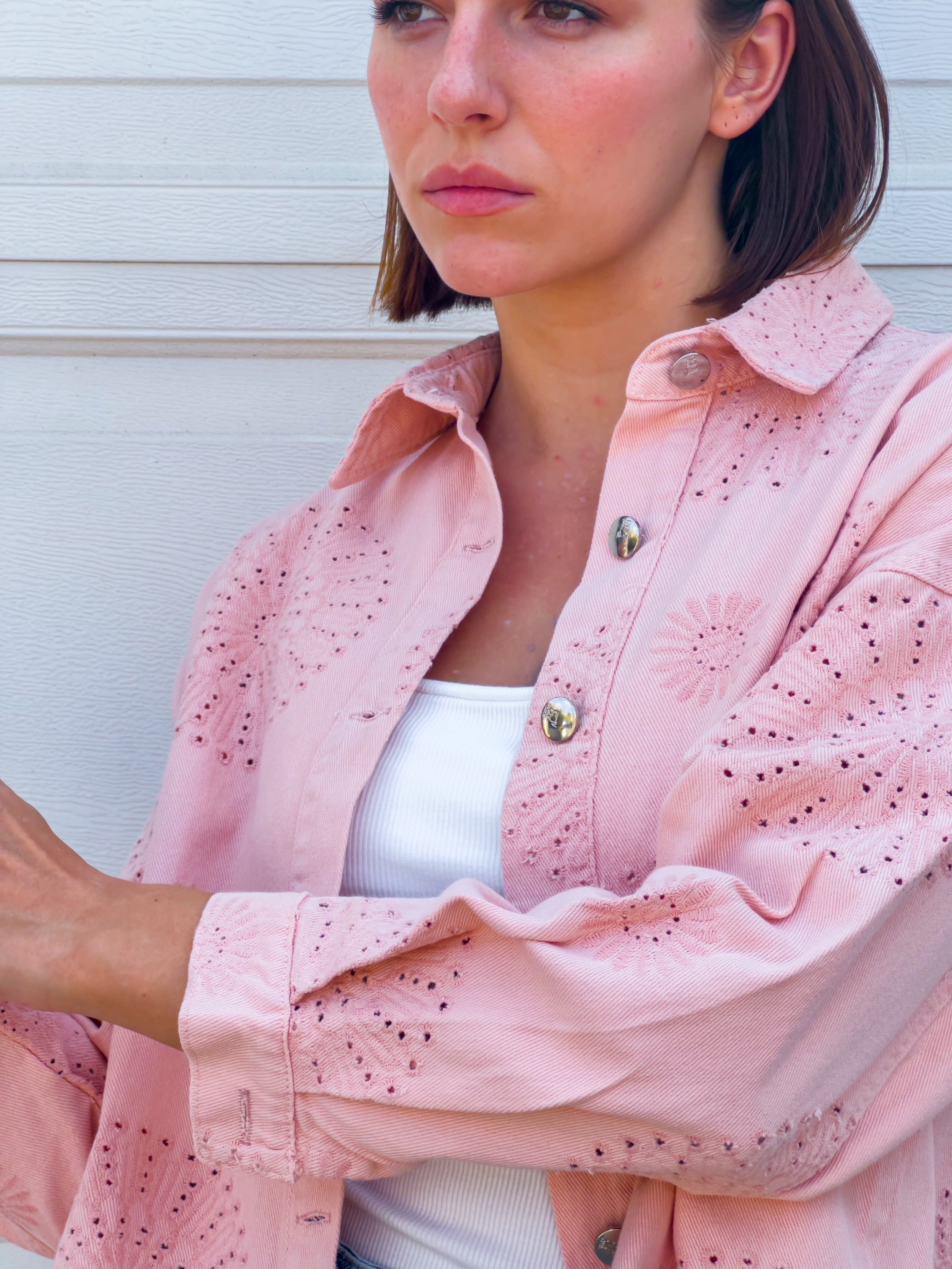 Pink gabardine jacket s24183