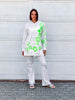 White x green milton printed sweat shirt chest & sleeves s24145