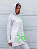 White x green milton printed sweat shirt chest & sleeves s24145