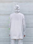 White x green milton printed sweat shirt chest & sleeves s24145