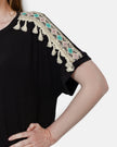 BLACK RIB SHORT SLEEVE T-SHIRT S24128