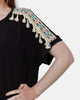 BLACK RIB SHORT SLEEVE T-SHIRT S24128