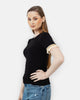 BLACK RIB SHORT SLEEVE T-SHIRT S24119