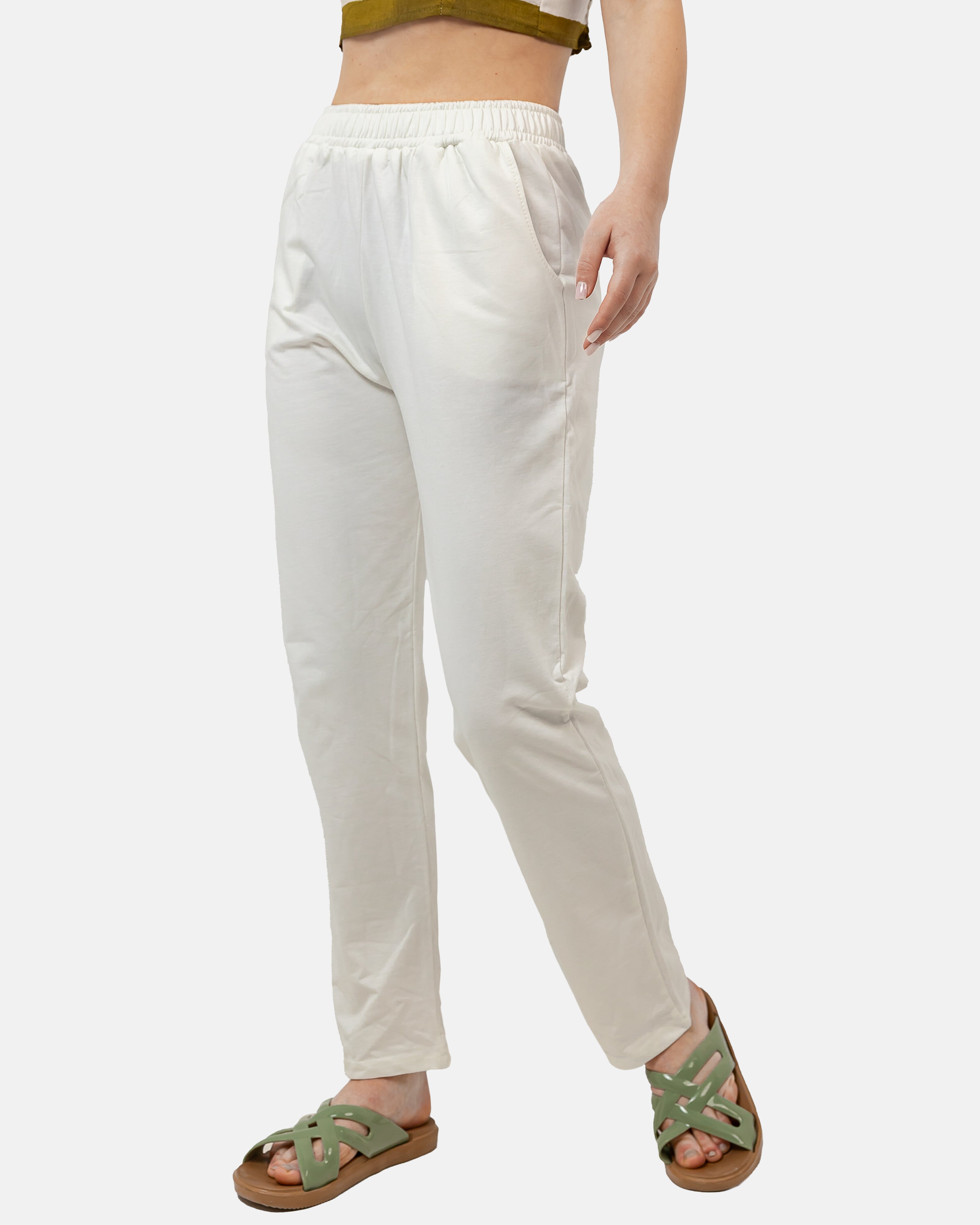 WHITE MILTON KNIT PANTS NORMAL LEG S24152