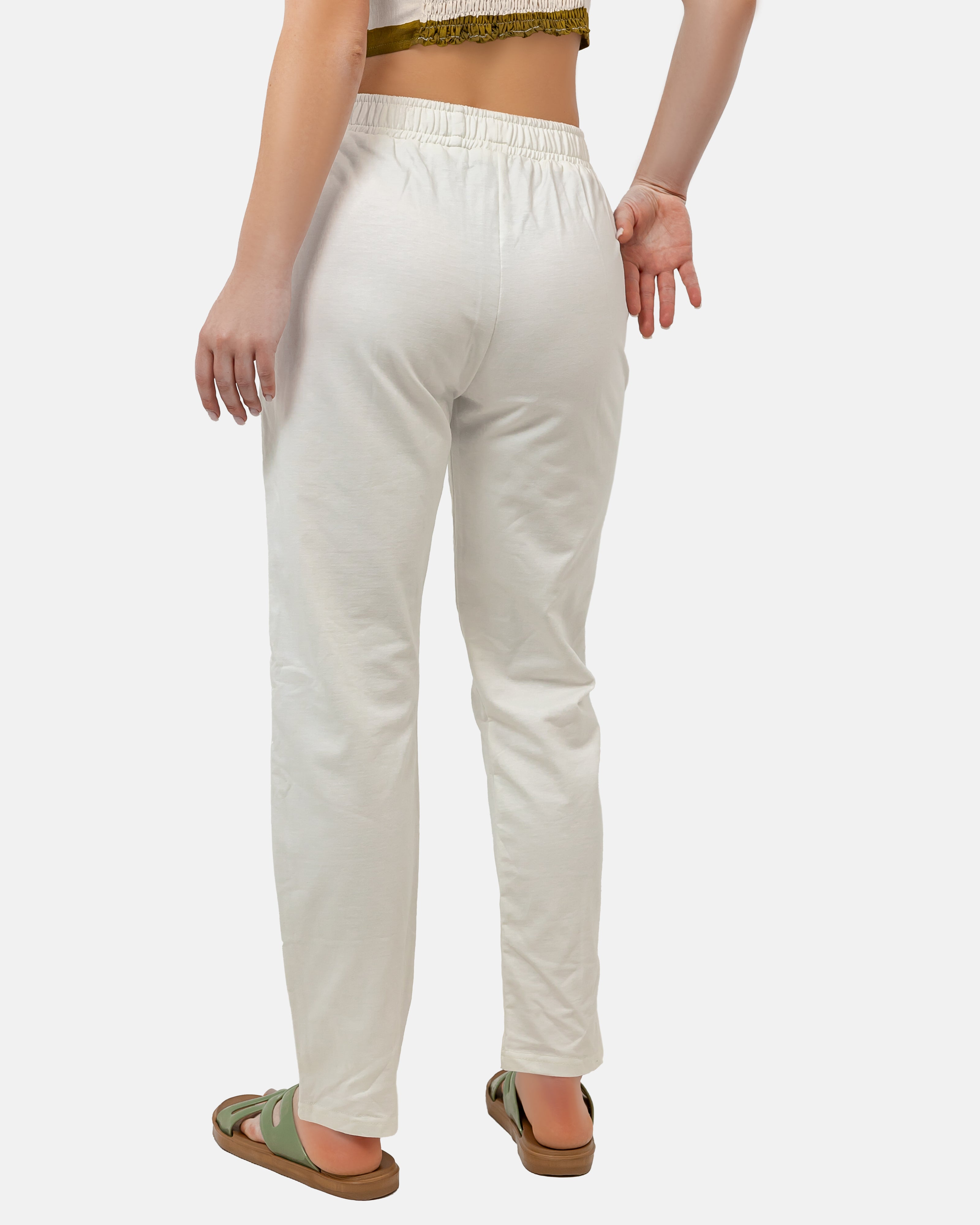 WHITE MILTON KNIT PANTS NORMAL LEG S24152