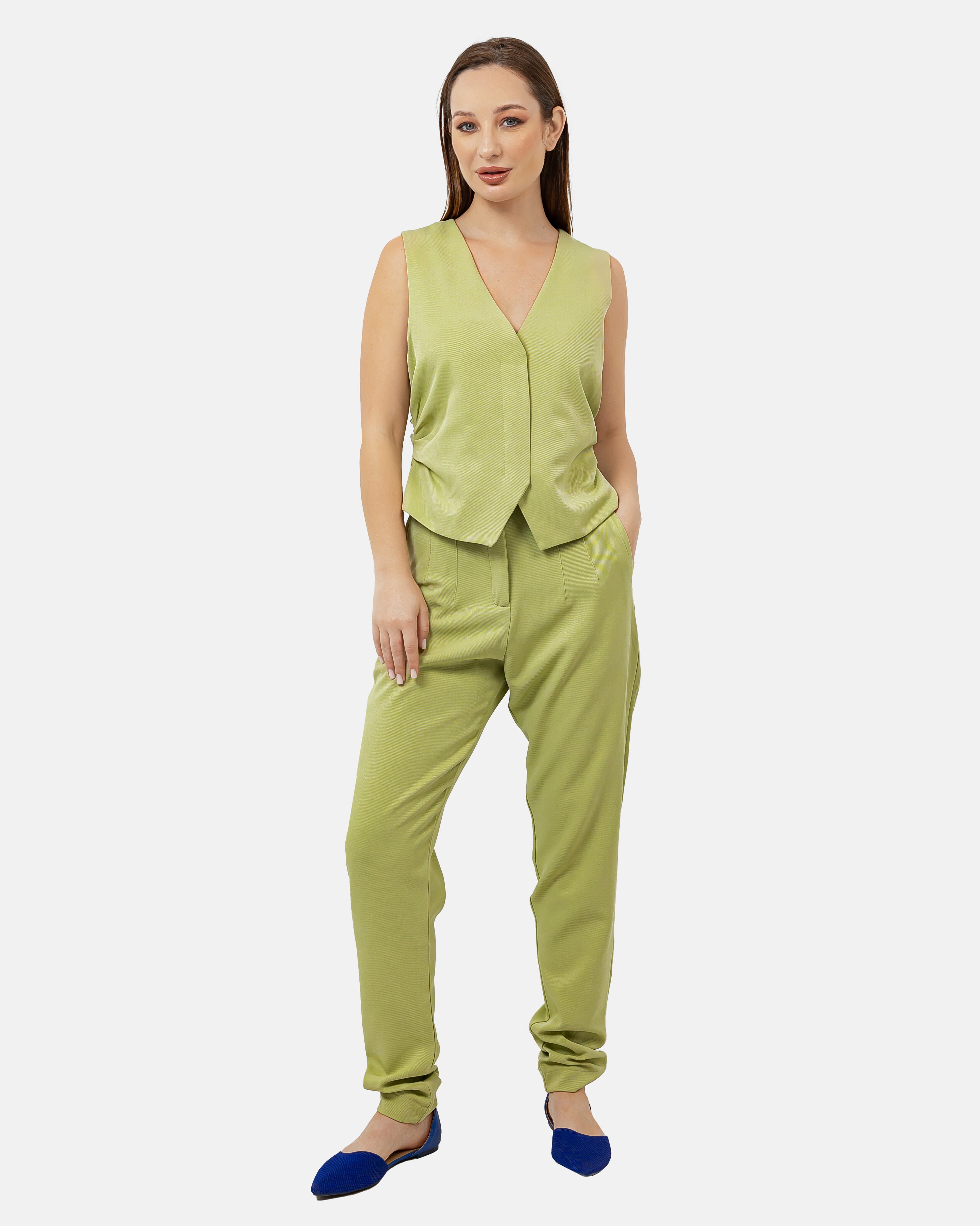 GREEN BARBIE TWILL MOM FIT PANTS S24098