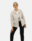 Beige gabardine jacket s24143