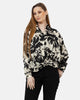 BLACK PRINTED SATIN BLOUSE S24018