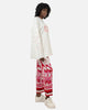 FUSHIA LINEN PRINTED PANTS S24022