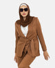 BROWN BARBIE TWILL BLAZER HIDDEN BUTTONS S24059