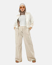 BEIGE MILTON KNIT PANTS  WITH BELT  WIDE LEG S24150