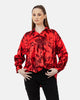 RED PRINTED SATIN BLOUSE S24018