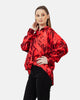 RED PRINTED SATIN BLOUSE S24018