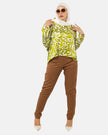 LEMON SATIN PRINTED BLOUSE S24050