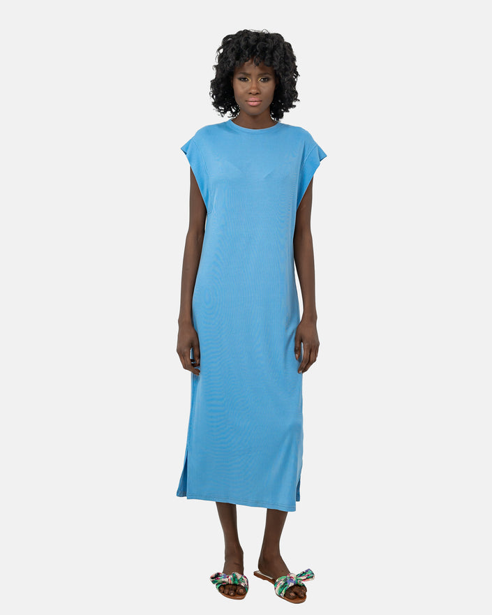 Blue basic reb dress  s24102