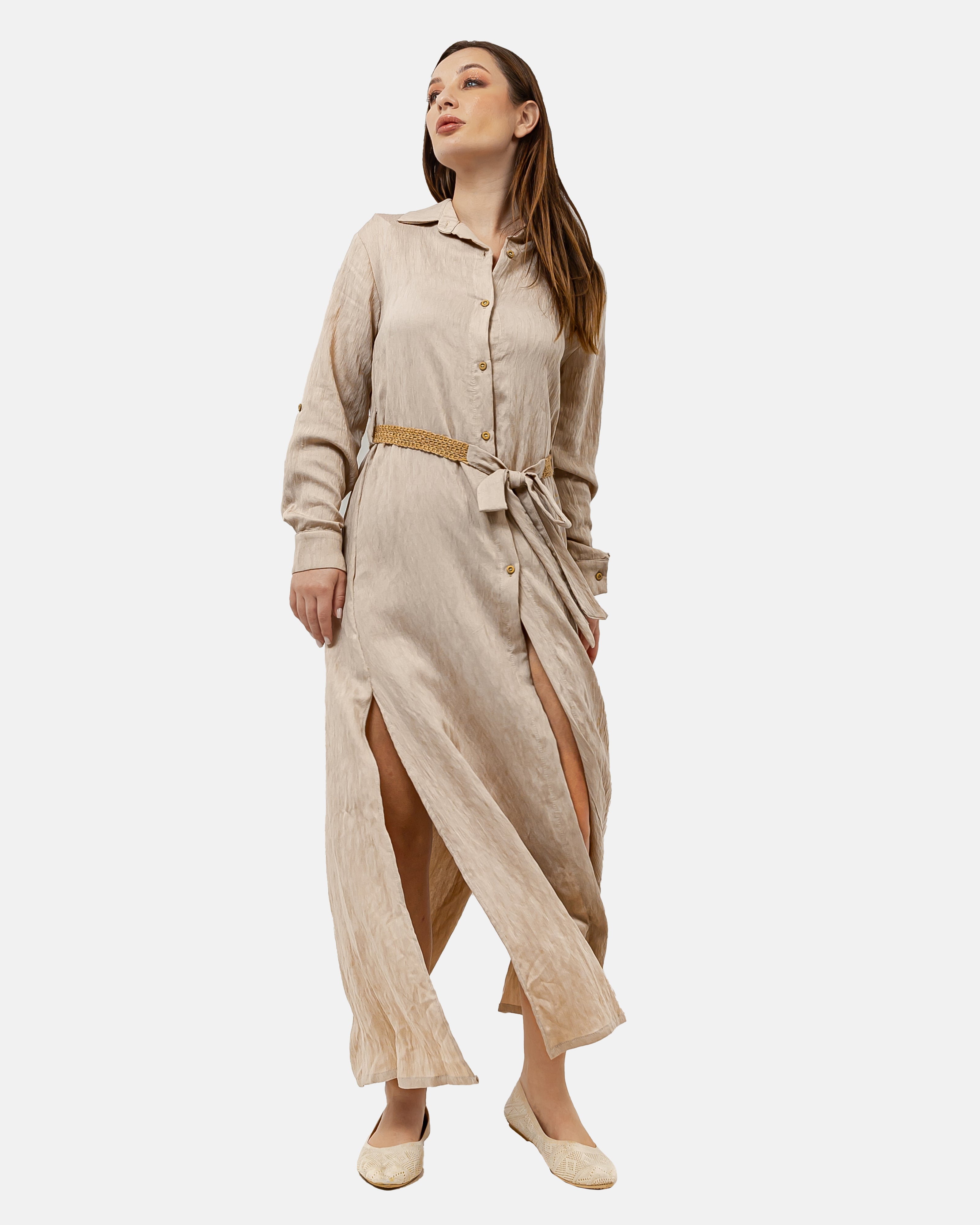 BEIGE YORU Malibu Dress S24082