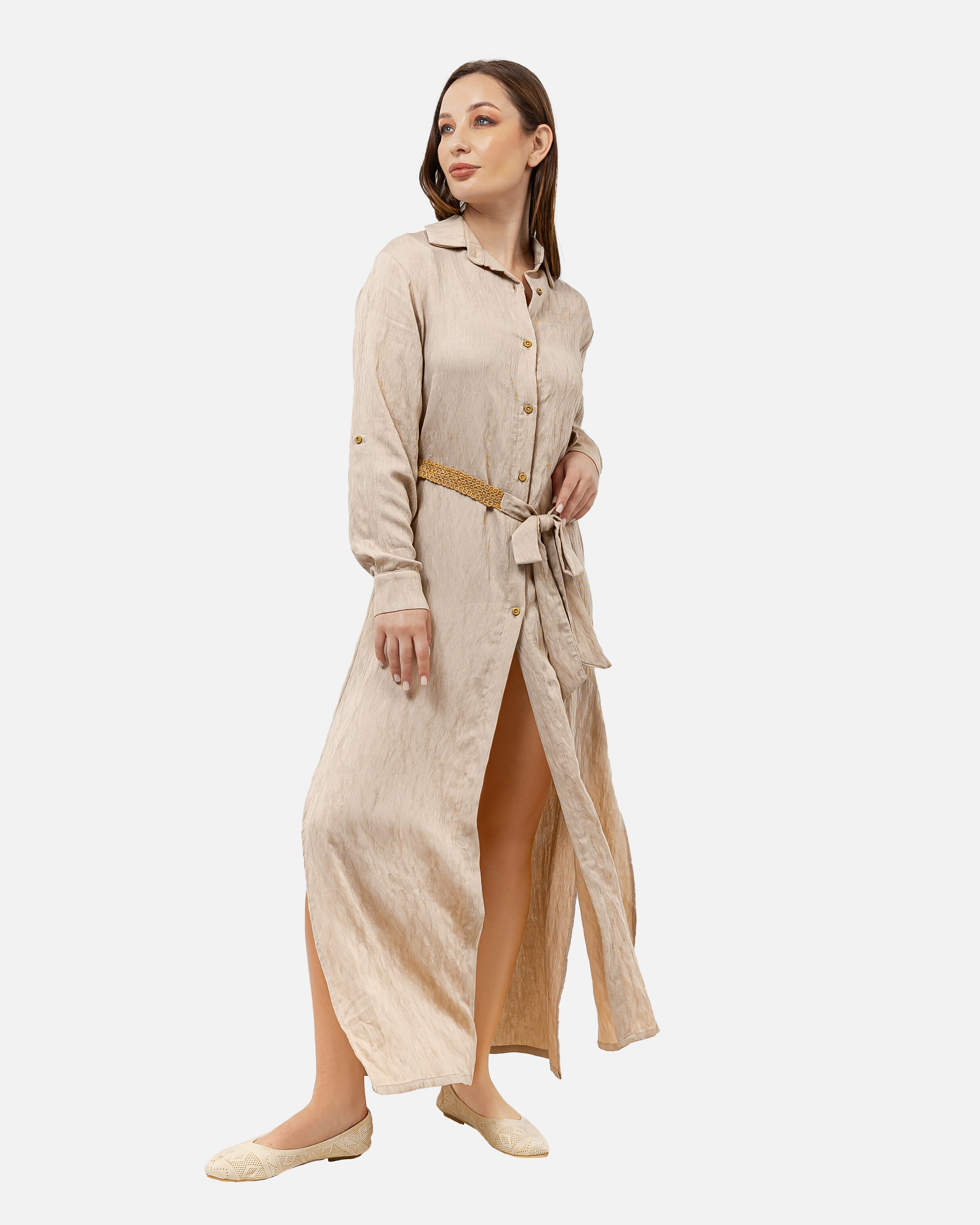 BEIGE YORU Malibu Dress S24082