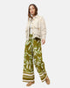 OLIVE Linen PRINTED ELASTIC PANTS S24014