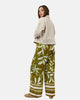 OLIVE Linen PRINTED ELASTIC PANTS S24014