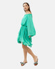 Turquoise CHIFFON Beach-Babe Off Shoulder Dress S24081