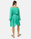 Turquoise CHIFFON Beach-Babe Off Shoulder Dress S24081