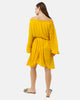 Yellow CHIFFON Beach-Babe Off Shoulder Dress  S24081