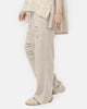 NATURAL Linen ELASTIC WAIST PANT  WITH SEQUIN S24070