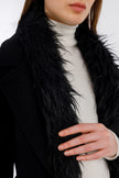 Black Featherly Coat -w23047