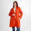 Orange Suede Open Coat With Colar W23014