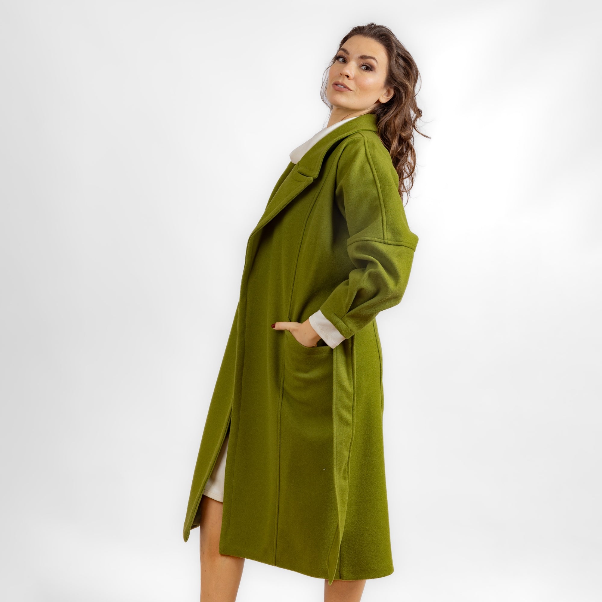 Olive Long Coat-W23027